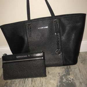 2 Pc Set! Michael Kors Tote Satchal & Wristlet Purse